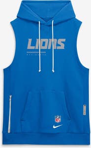 Nike Men's Nike Blue Detroit Lions Sideline Standard Issue Dri-FIT Sleeveless Hoodie