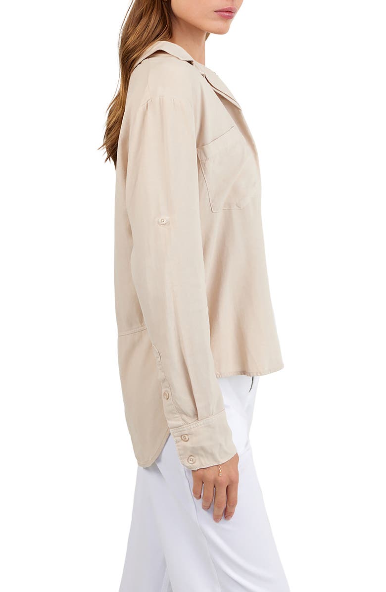 Bella Dahl Split Back Button-Up Shirt, Alternate, color, Linen Sand