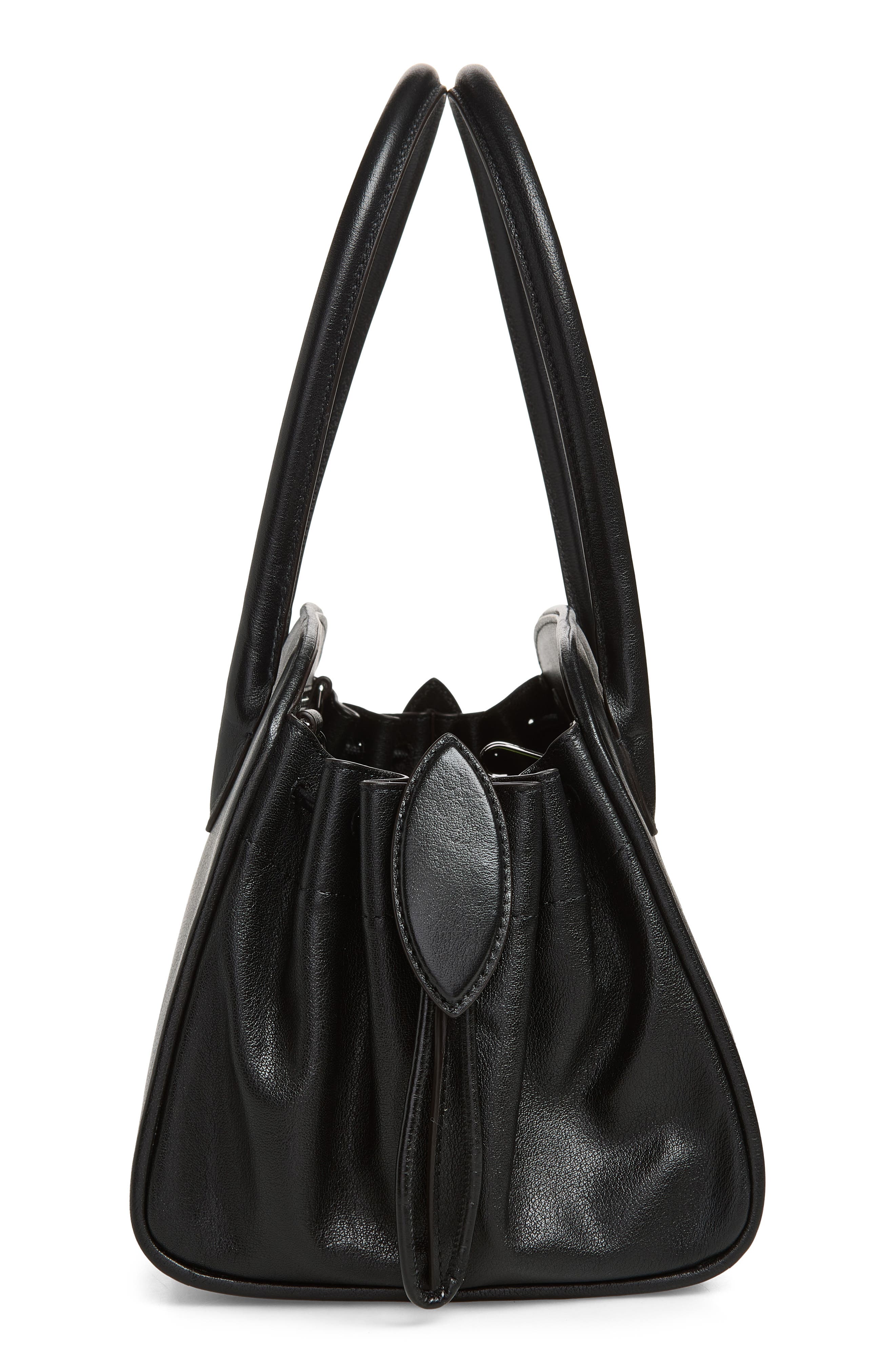 Marni Small Tulipea Top Handle Bag, Alternate, color, Black