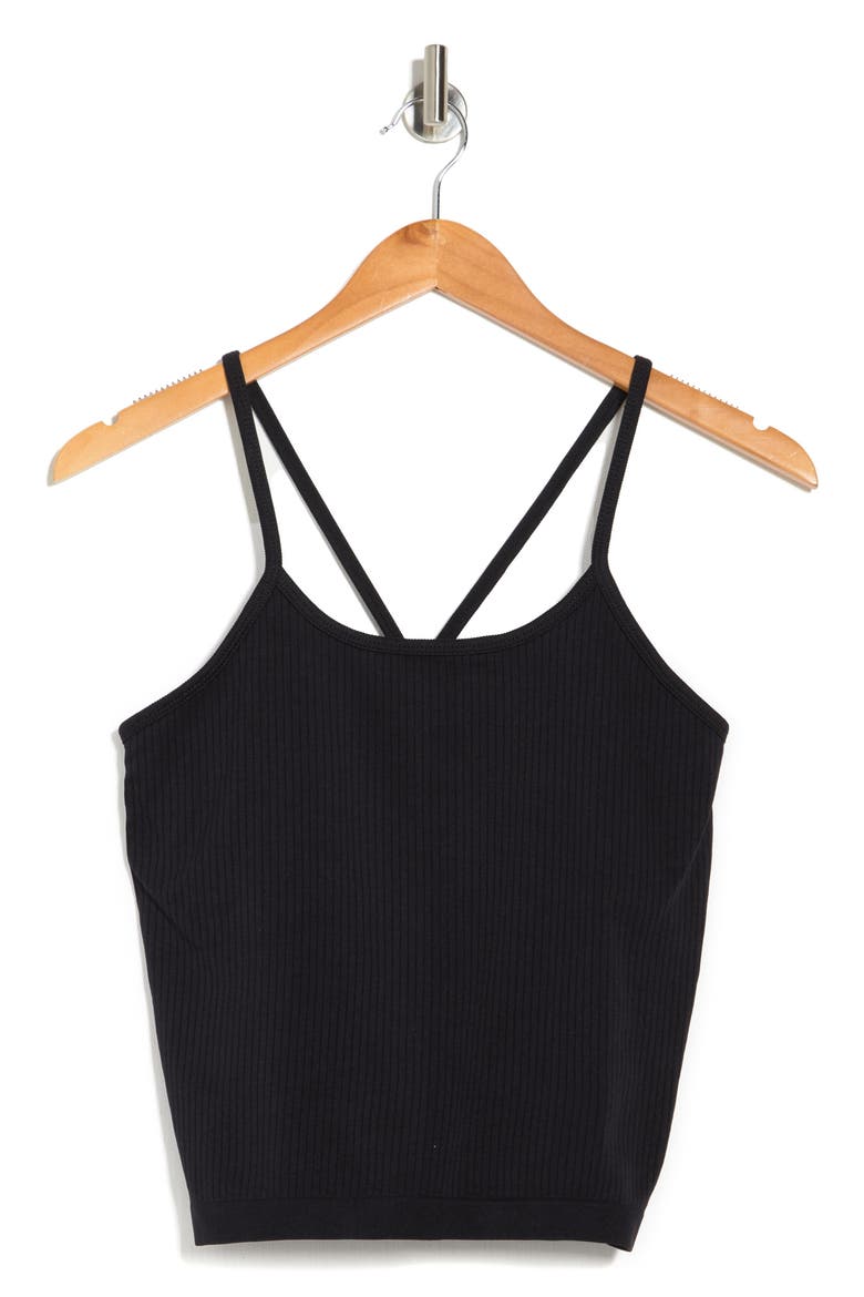 Vivid Seamless Shelf Bra Tank Top, Alternate, color, BLACK