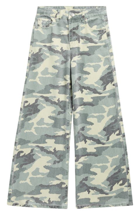 Kids' Camo Wide Leg Jeans