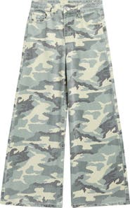 Tractr Kids' Camo Wide Leg Jeans