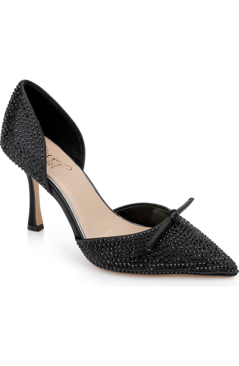 Jewel Badgley Mischka Terresa d'Orsay Pointed Toe Pump, Main, color, Black Satin