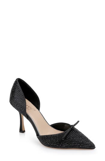 Jewel Badgley Mischka Women's Grace Evening Pump Women's Shoes In Black Satin
