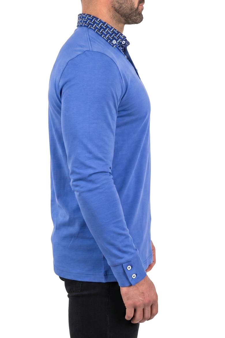 Newton Long Sleeve Polo, Alternate, color, BLUE