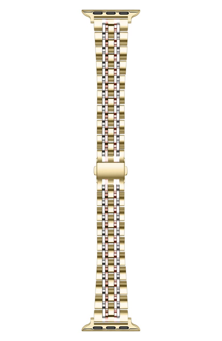 The Posh Tech Rainey Tricolor Stainless Steel Apple Watch<sup>®</sup> Watchband, Main, color, Gold
