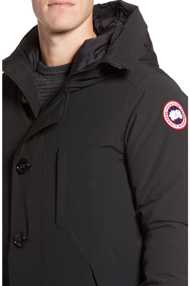 'Chateau' Slim Fit Genuine Coyote Fur Trim Jacket, Alternate, color, BLACK