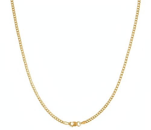 Donatello Gian 10k Yellow Gold Super Light-weight Curb Chain Necklace In Gold