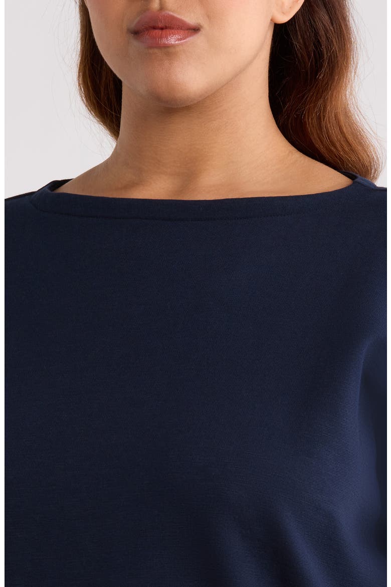 Bateau Neck Organic Cotton Sweatshirt, Alternate, color, INK