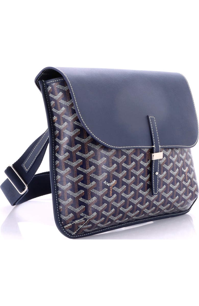 Pre-Owned Goyard Coursier Messenger Bag Coated Canvas and Leather, Alternate, color, Blue