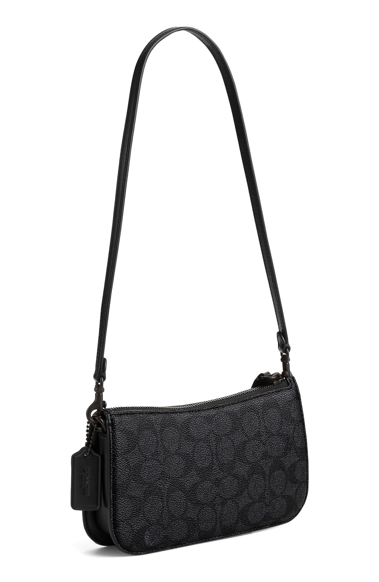 COACH Penn Signature Coated Canvas & Leather Shoulder Bag, Alternate, color, 