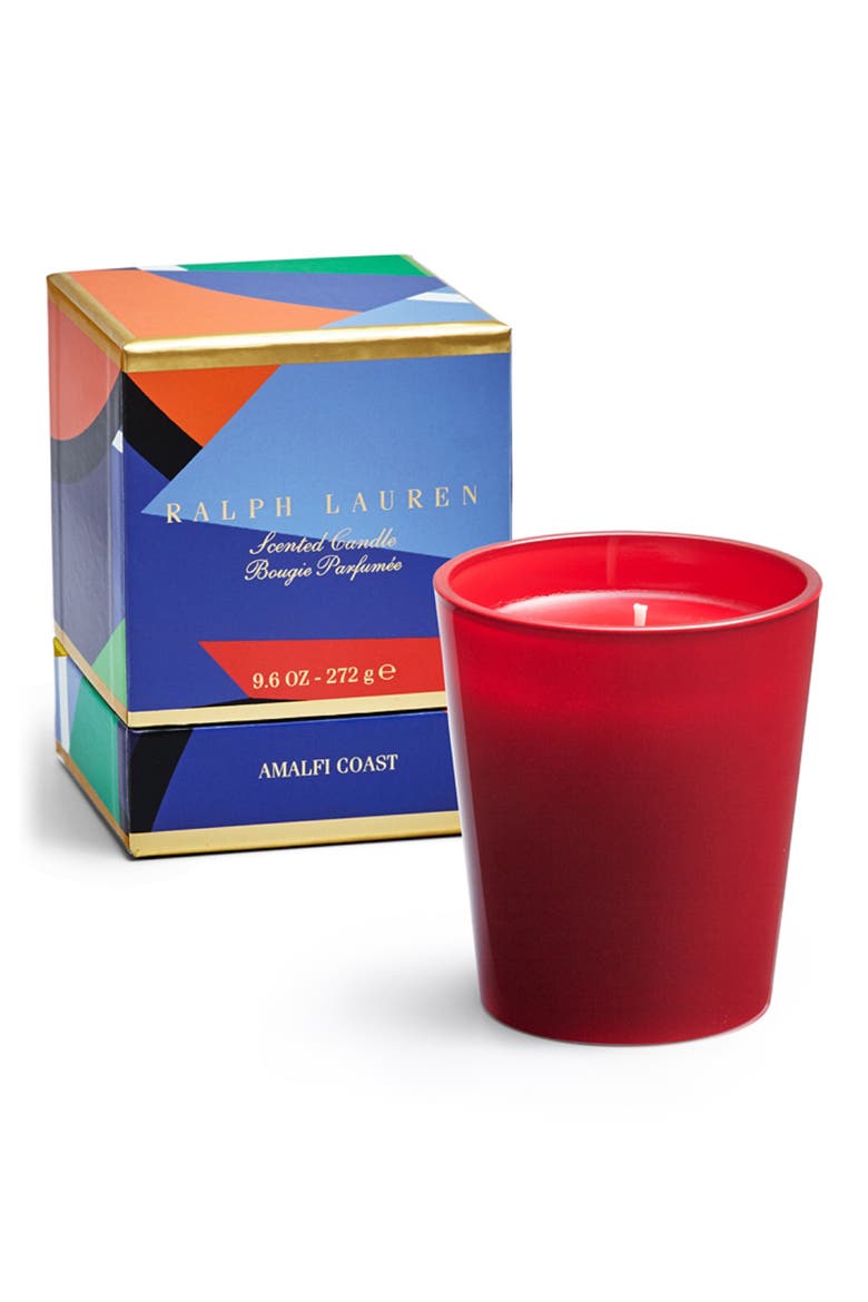Amalfi Coast Single Wick Scented Candle, Main, color, RED