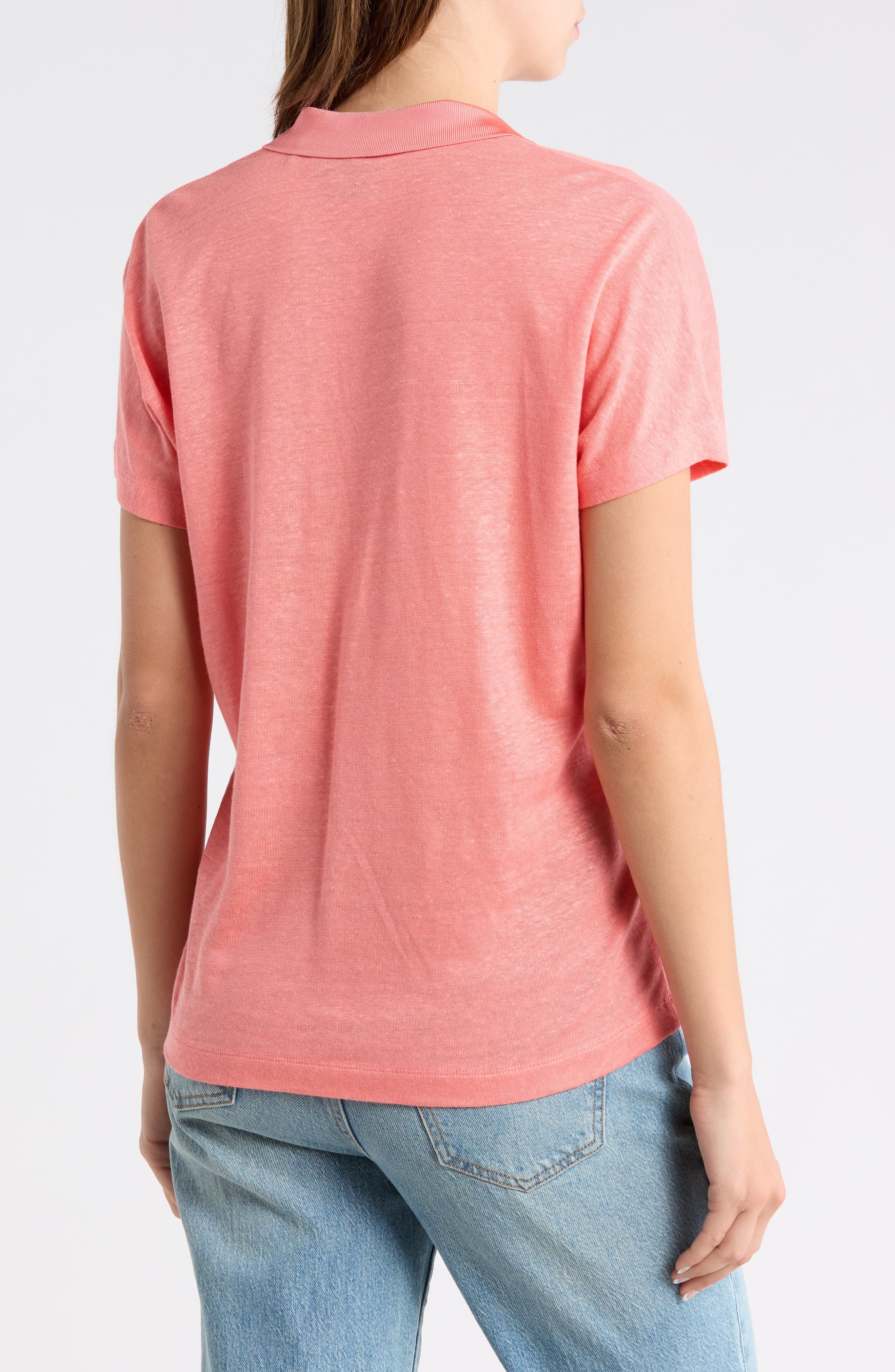 Enelina Johnny Collar Linen Blend Polo - image 2