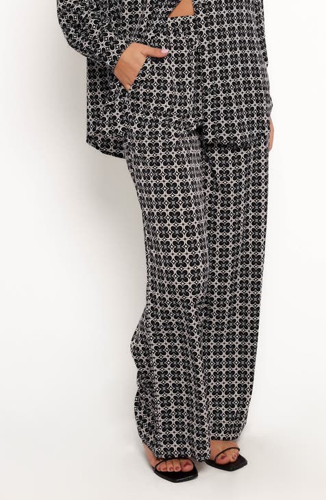 Midi plaid winter wool wide leg pants 4659 Midi plaid winter wool wide leg pants 4659