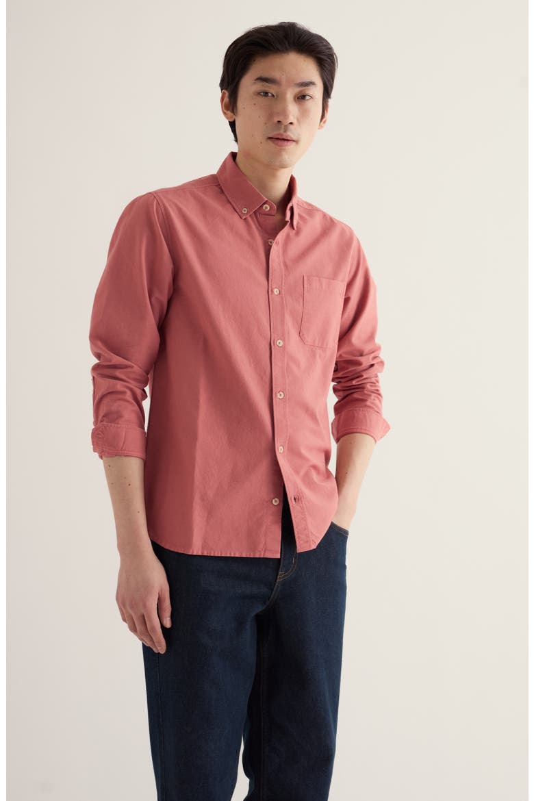 Jenken Garment Dyed Organic Cotton Oxford Shirt, Alternate, color, ROSE DEW