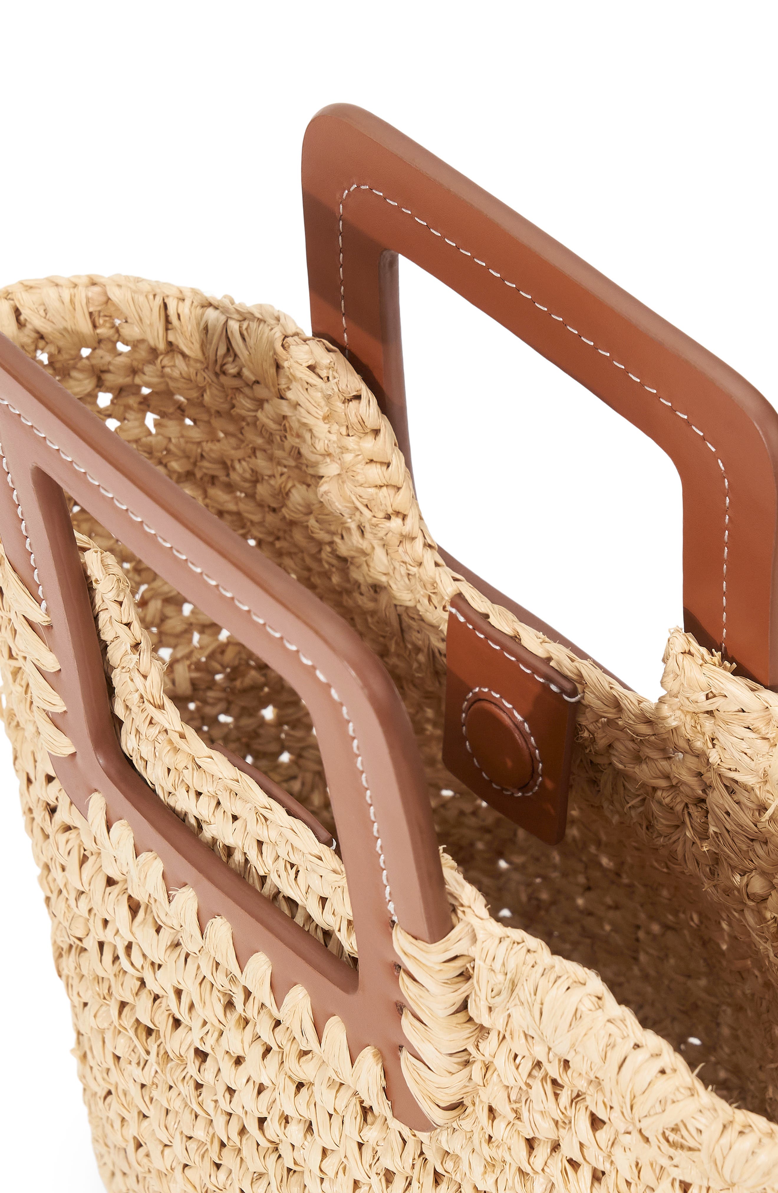 STAUD Shirley Raffia Mini Bucket Bag, Alternate, color, 