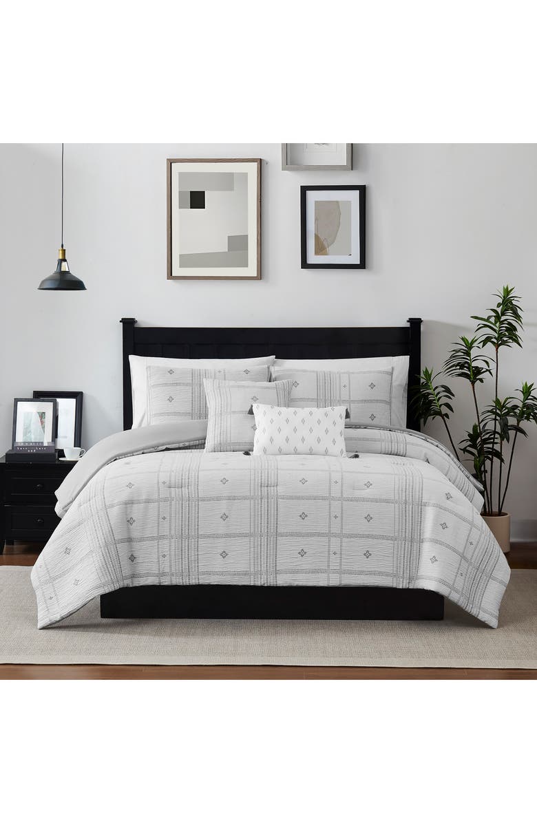 Modern Threads Jacquard Microfiber 5-Piece Comforter Set, Alternate, color, Grey