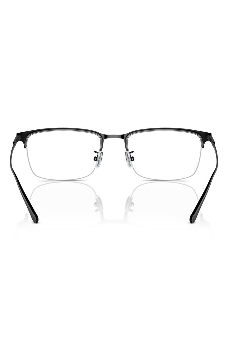COACH 56mm Semi Rimless Rectangular Optical Glasses, Alternate, color, 
