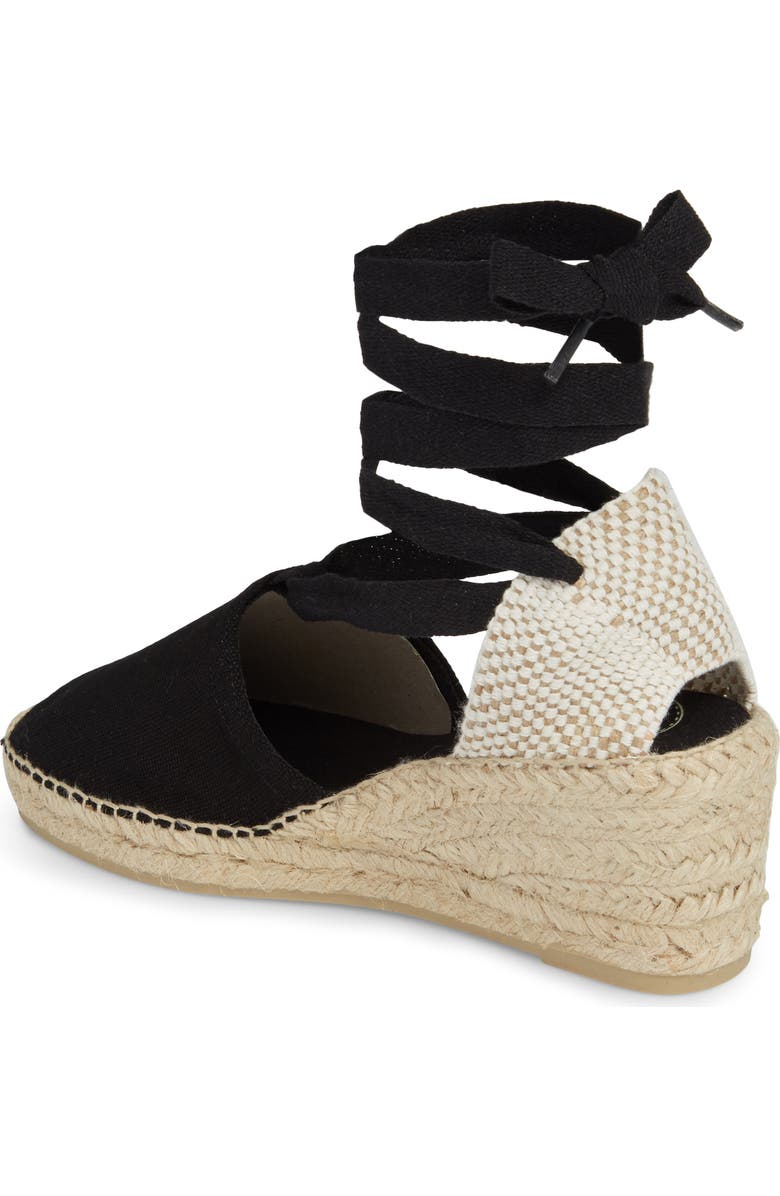 Toni Pons Valencia Wraparound Espadrille Wedge, Alternate, color, Black Fabric
