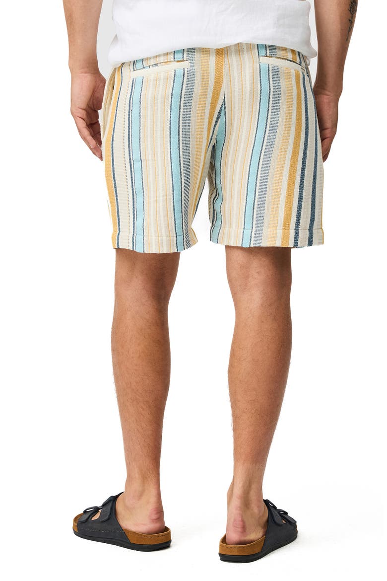 Lakeland Stripe Cotton Blend Drawstring Shorts, Alternate, color, YELLOW/ BLUE MULTI
