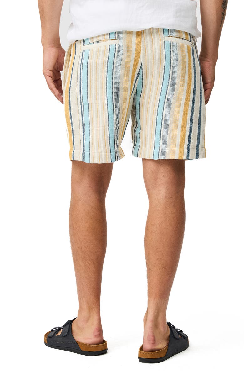 Rodd & Gunn Lakeland Stripe Cotton Blend Drawstring Shorts, Alternate, color, Yellow/ Blue Multi