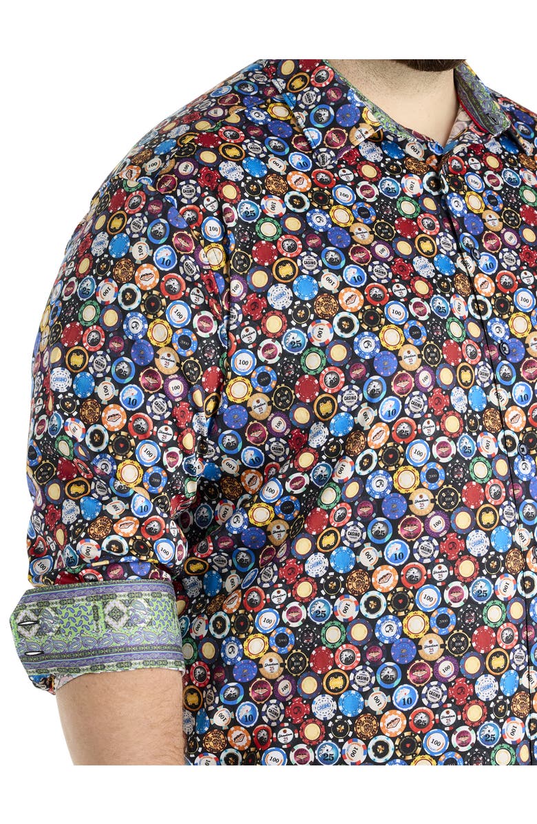 Robert Graham DXL Big & Tall  Highroller Sport Shirt, Alternate, color, Multi