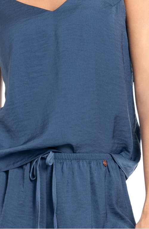 Midnight Bakery Haven Satin Camisole & Shorts Pajamas In Denim