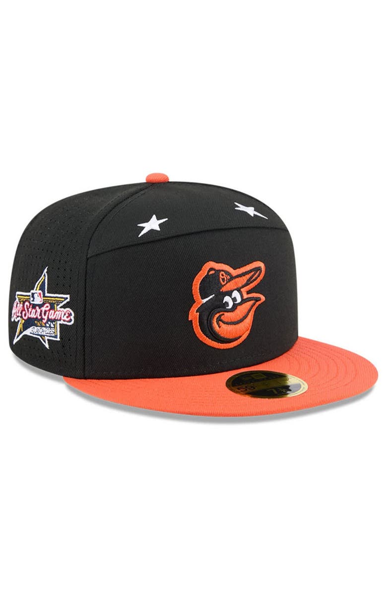 New Era Men's New Era Black/Orange  Baltimore Orioles 2025 MLB All-Star Game Side Patch 59FIFTY Fitted Hat, Main, color, Black