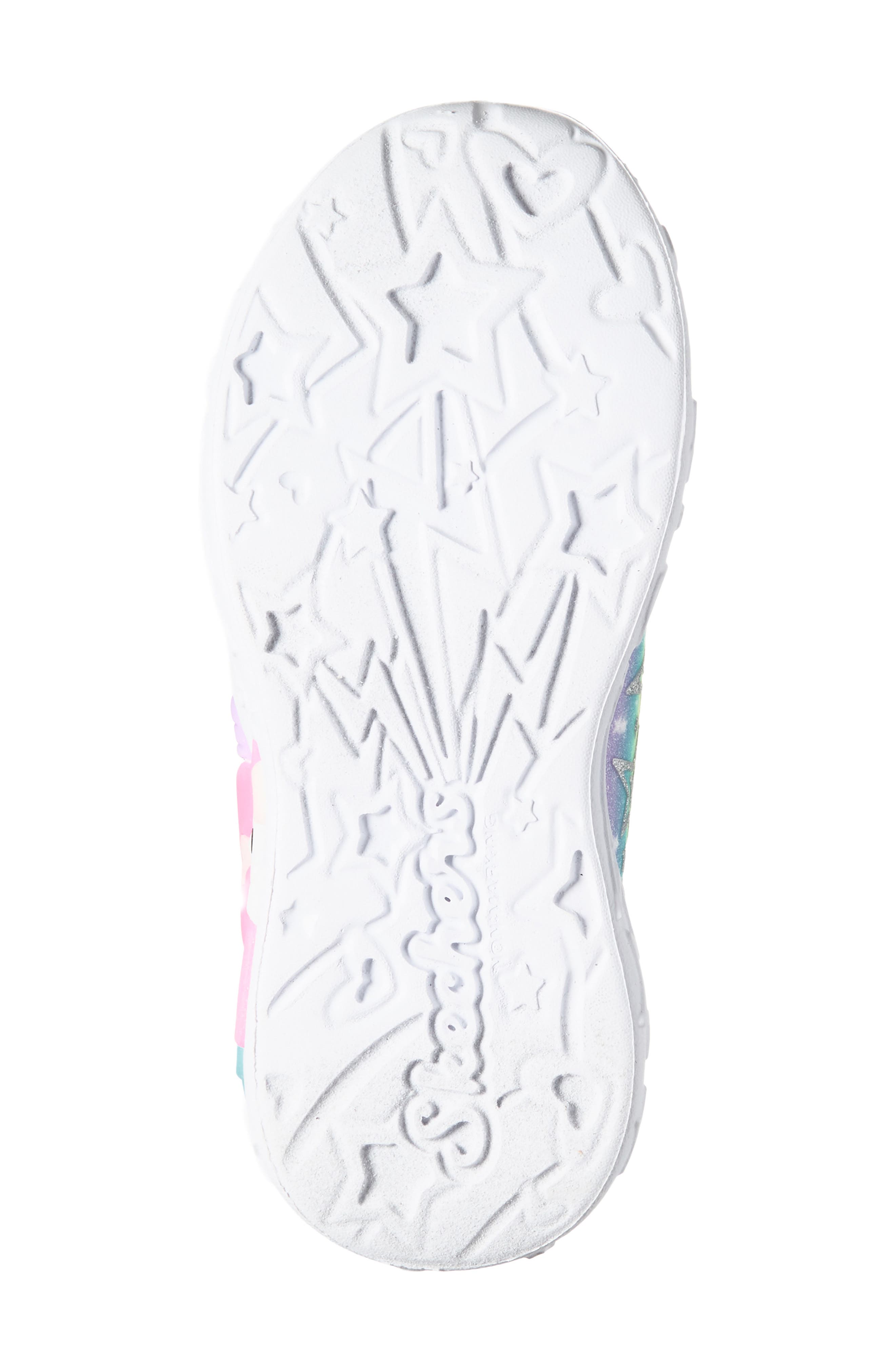 SKECHERS Kids' Charmer Lil' Starlite Light Up Sneaker, Alternate, color, Silver Multi