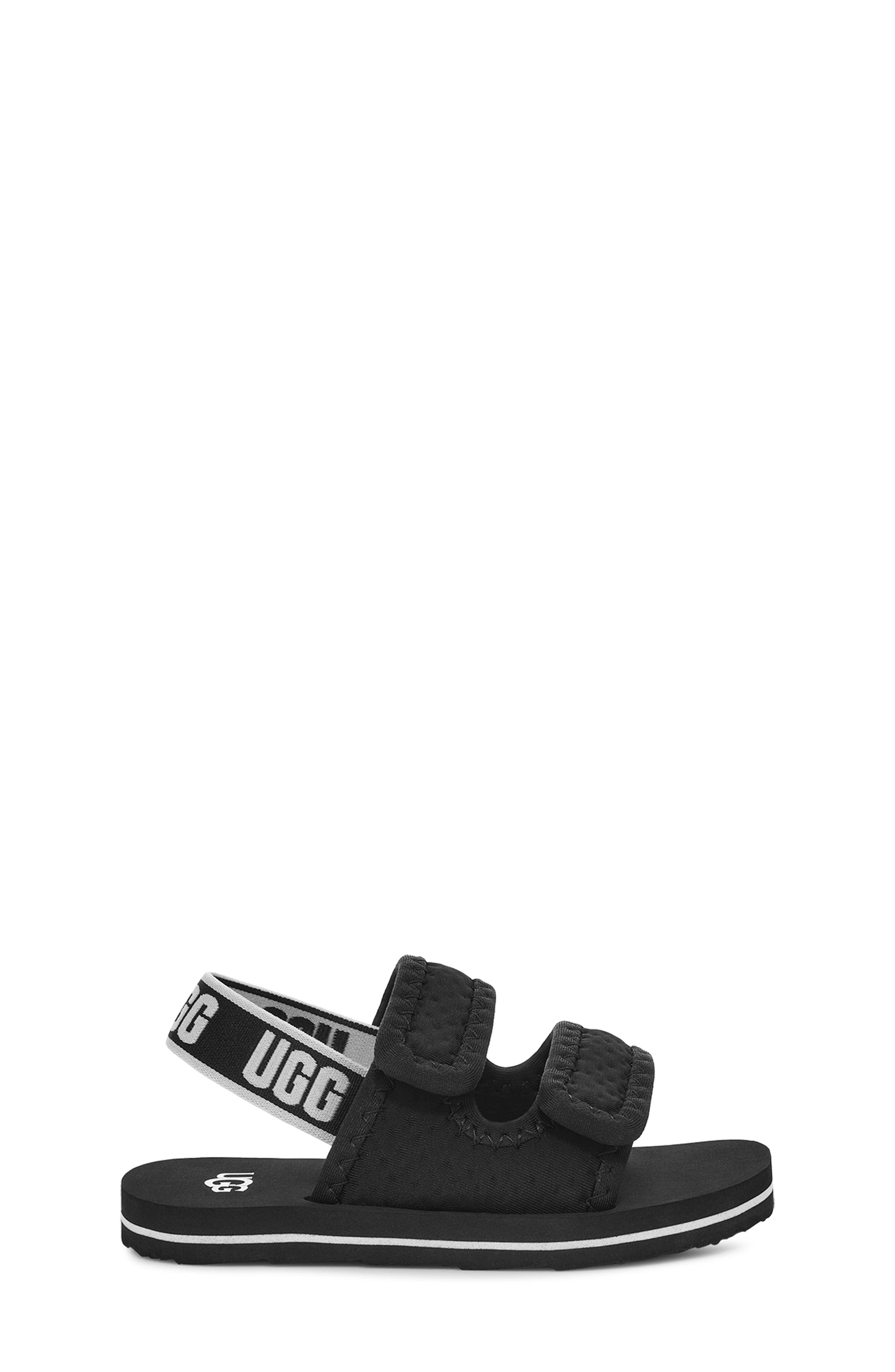 UGG<sup>®</sup> Kids' Lennon Slingback Sandal, Alternate, color, Black