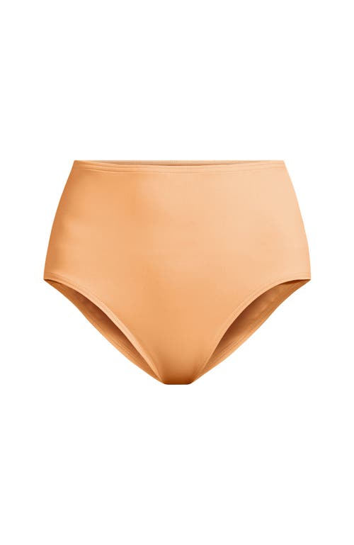 Lands' End Sculpting Suit Chlorine Resistant Targeted Control Retro High Waisted Bikini Swim Bottoms In Orange Mist
