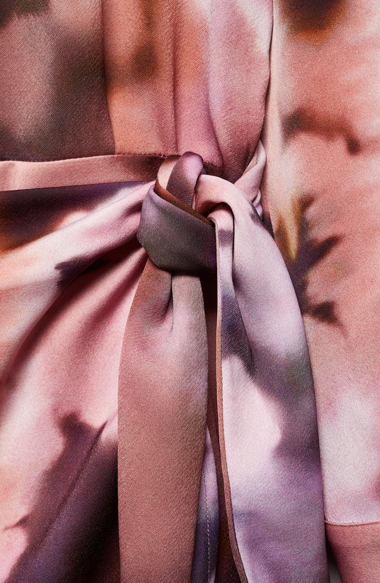 MANGO Gradient Floral Long Sleeve Minidress, Alternate, color,