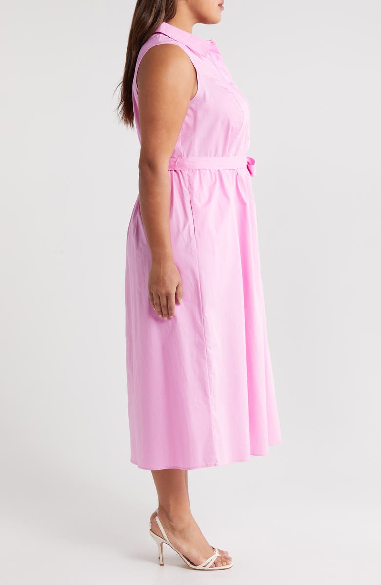 Maggy London Tie Waist Sleeveless Stretch Poplin Shirtdress, Alternate, color, Pastel Lavender