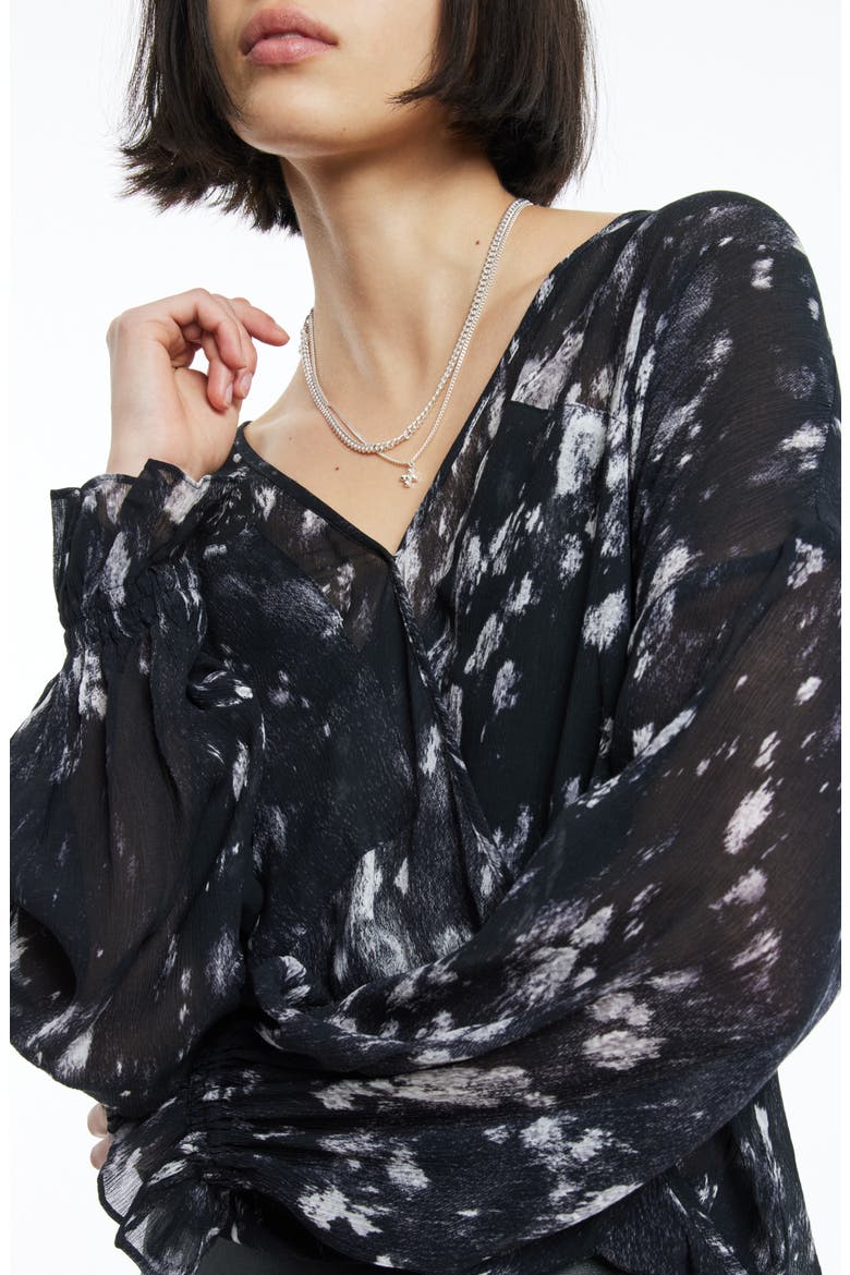 Penny Ronnie Long Sleeve High-Low Top, Alternate, color, BLACK