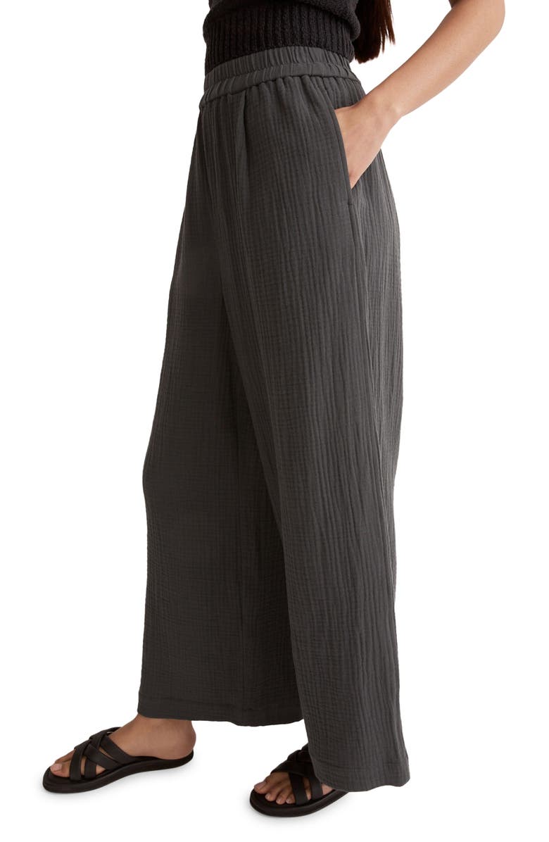 Madewell Lightspun Untailored Crop Wide Leg Pants, Alternate, color, 
