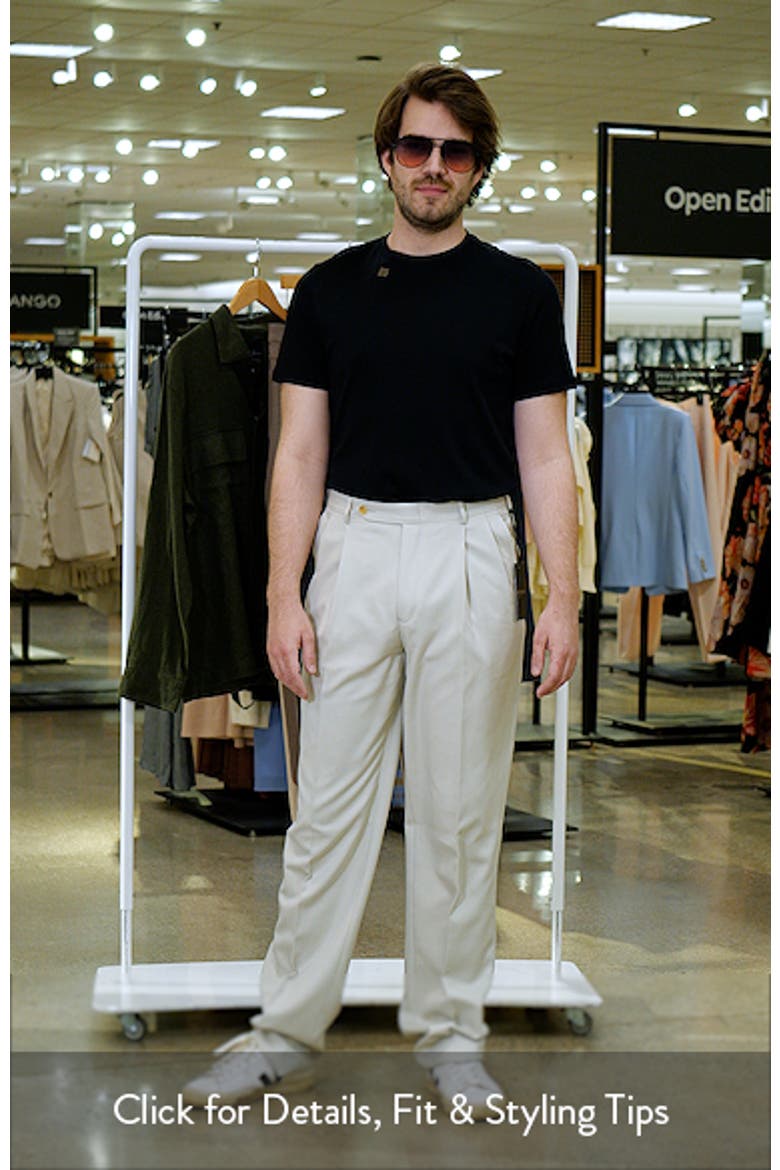 Classic Fit Pleated Microfiber Performance Trousers video