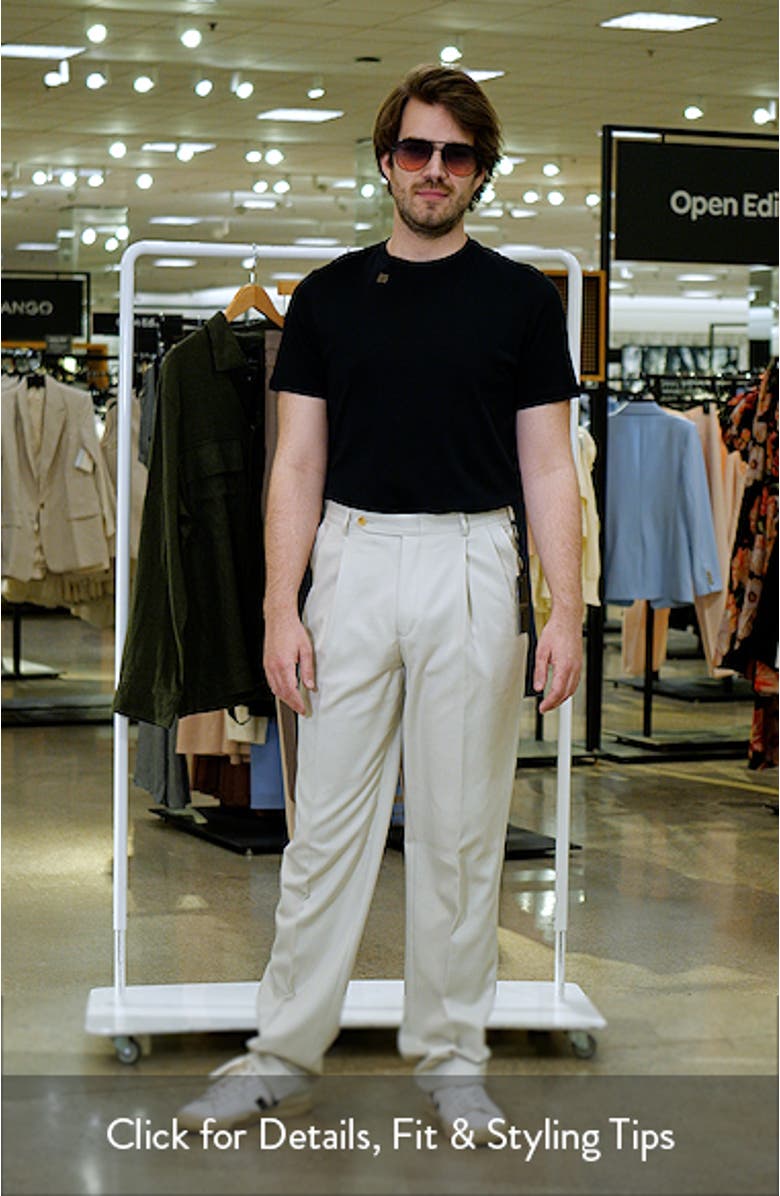 Classic Fit Pleated Microfiber Performance Trousers, sales video thumbnail
