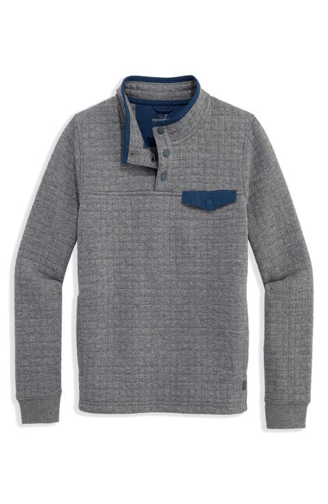 Kids' Navigator Quilted Quarter-Snap Pullover