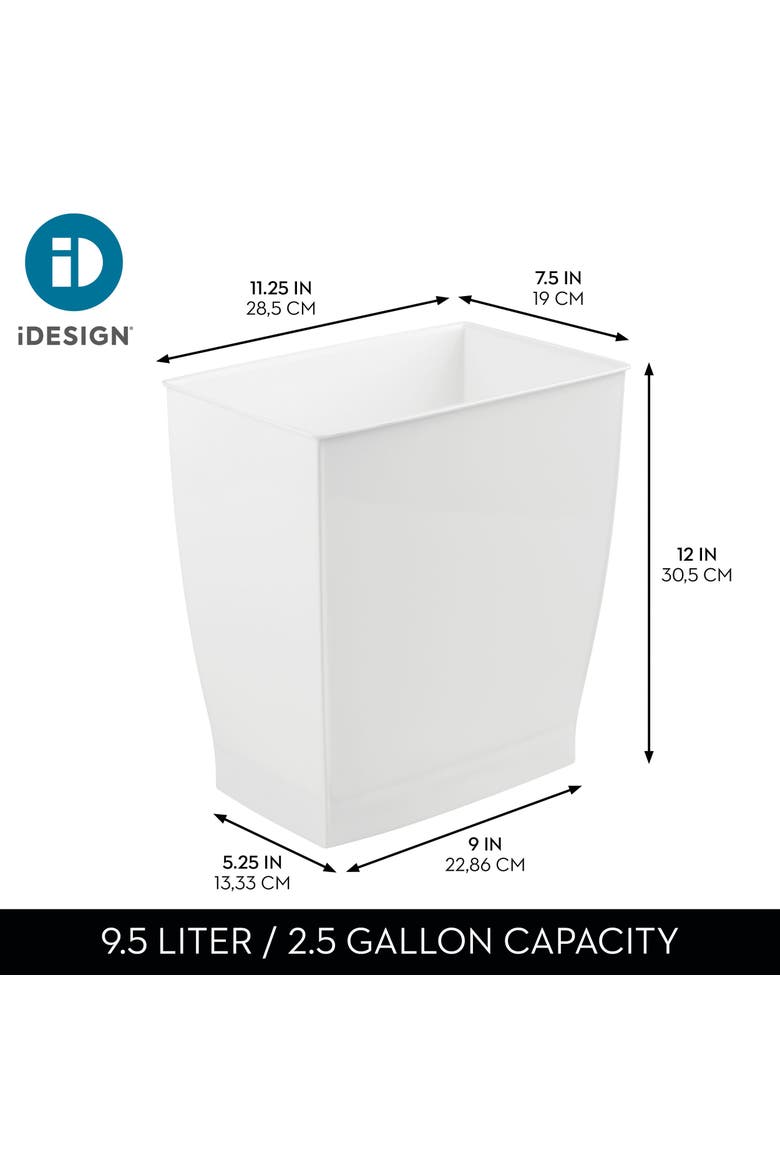 Rectangular Trash Can, 2.5 Gal. / 9.5 Liter, 4-Pack, White, Made in USA, Alternate, color, White