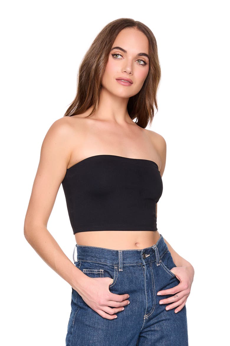 Core Crop Tube Top, Alternate, color, BLACK