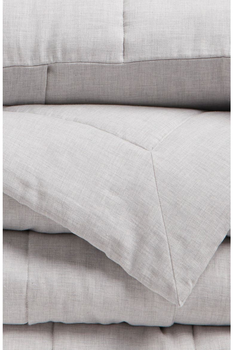 Organic Cotton Mélange Quilted Comforter & Shams Set, Alternate, color, GREY VAPOR MULTI