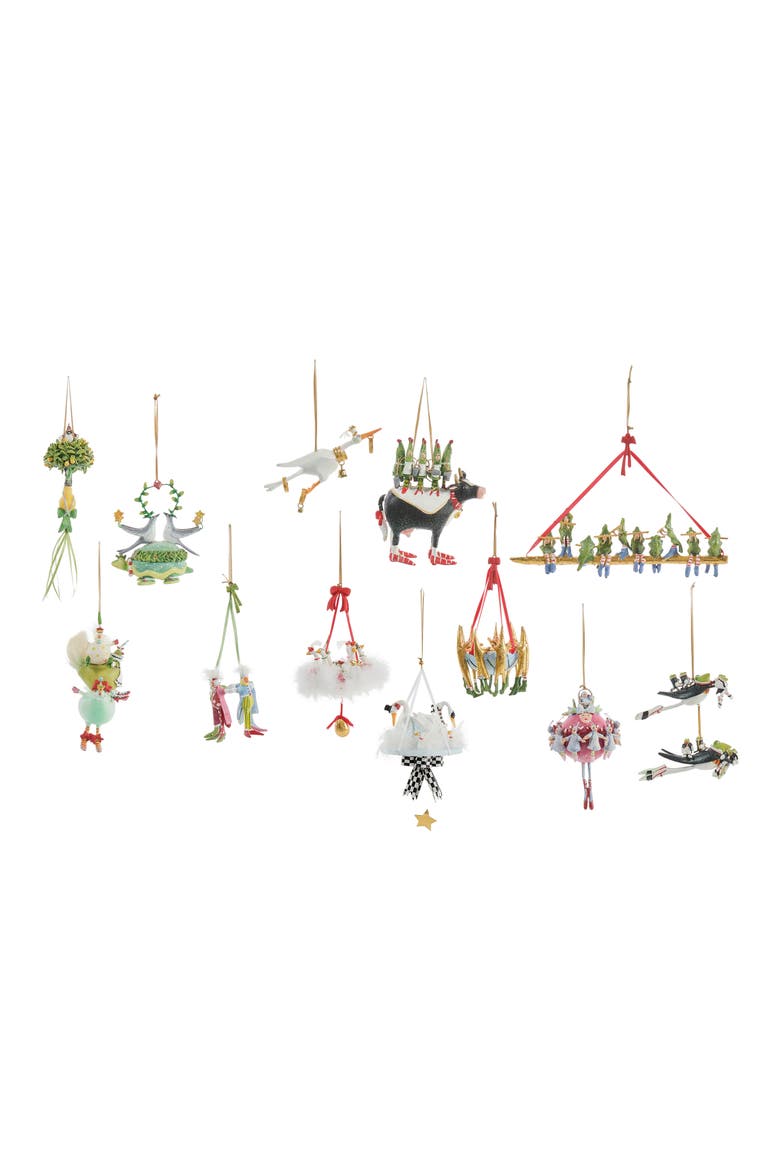 Patience Brewster 12 Days Christmas Ornament Set, Main, color, MULTI