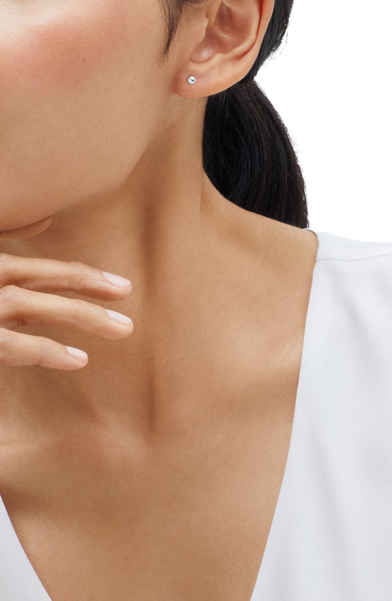 Frankie & Zoe 14K White Gold Half Ball Stud Earrings, Alternate, color, White Gold