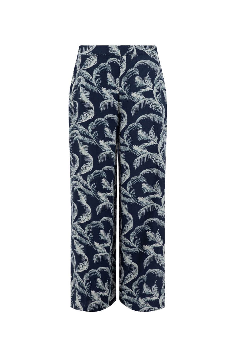 Mounira Printed Wide Leg Trousers, Alternate, color, Ink