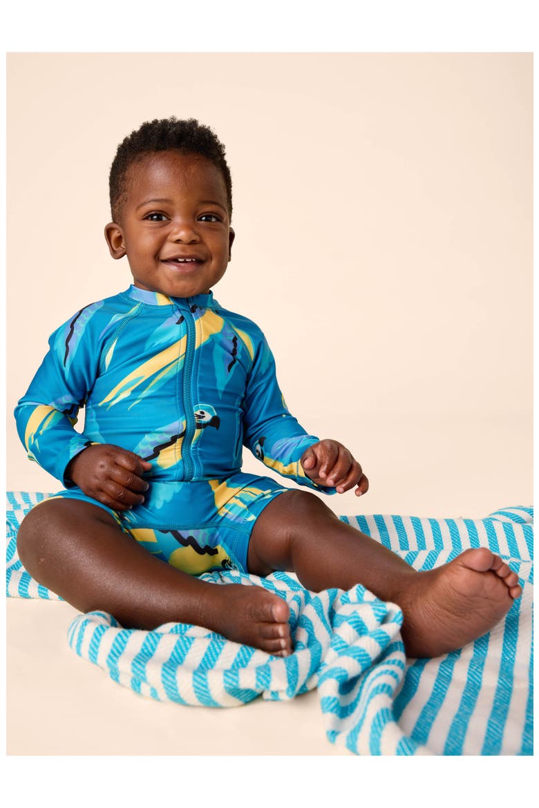 Rash Guard Baby Swimsuit, Alternate, color, Tiled Turtles