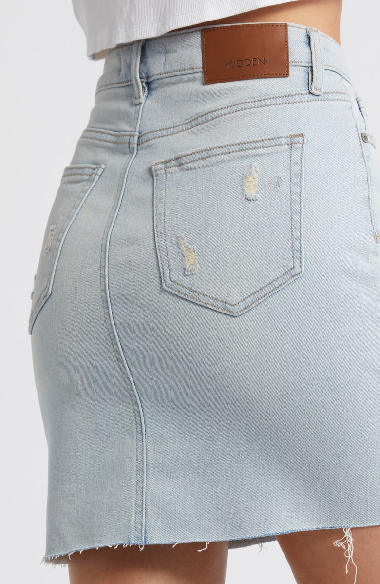 HIDDEN JEANS Denim Skirt, Alternate, color, Light Wash