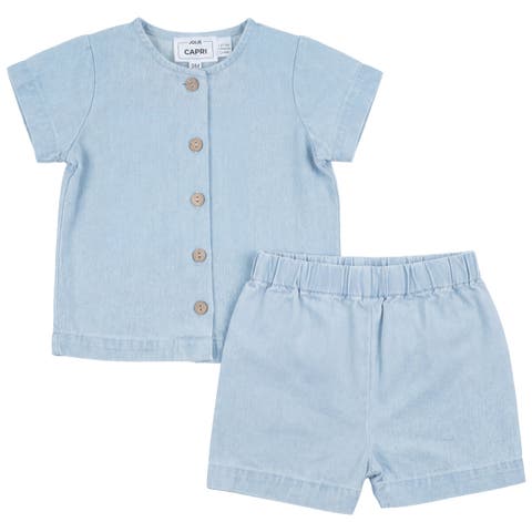 Baby Boy Denim Two-Piece Set - 100% Cotton