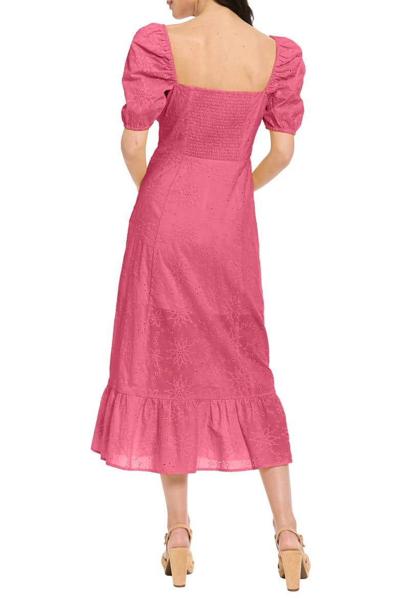 Embroidered Empire Waist Midi Dress, Alternate, color, PINK