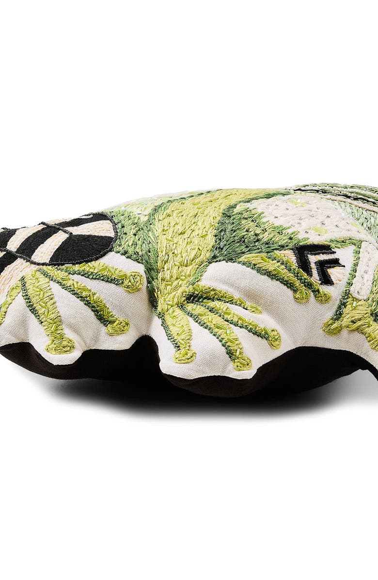 MACKENZIE CHILDS Frog Prince Shaped Throw Pillow, Alternate, color, Green