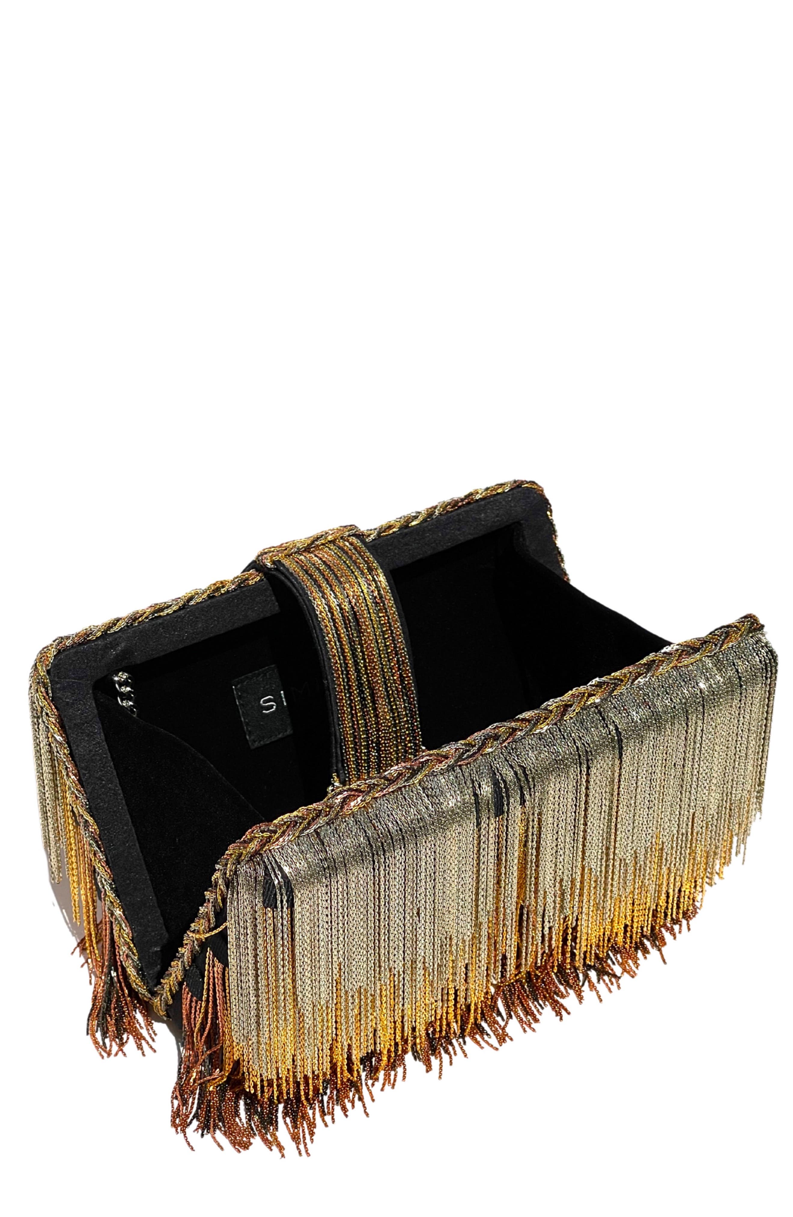 Simitri Ombre Chunky Clutch, Alternate, color, Gold